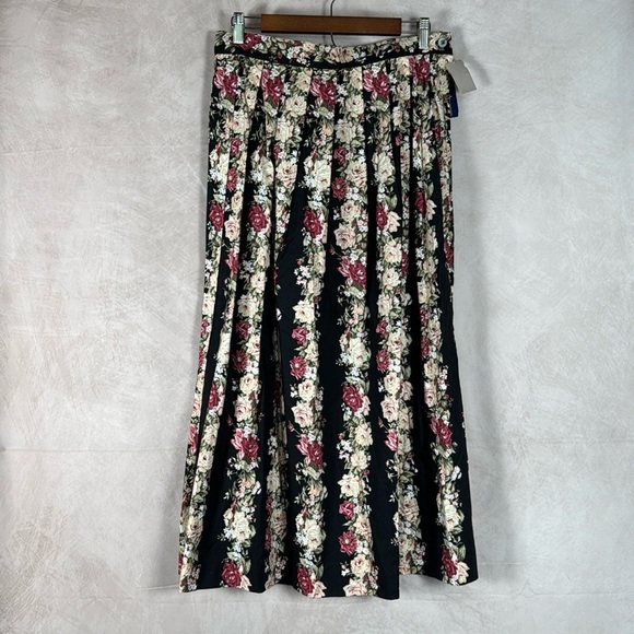Herman Geist Dresses & Skirts - VTG Herman Geist Floral Pleated Maxi Skirt Women 14 Boho Prairie Cottagecore NWT